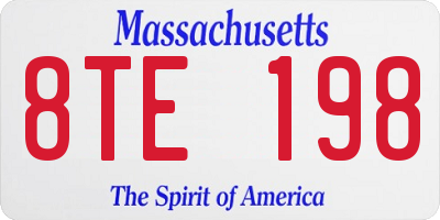 MA license plate 8TE198