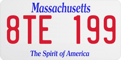 MA license plate 8TE199