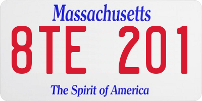 MA license plate 8TE201