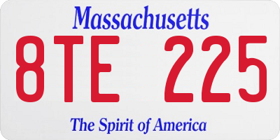 MA license plate 8TE225