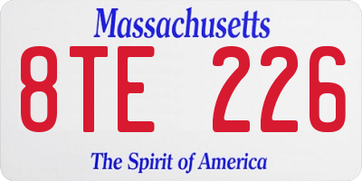 MA license plate 8TE226