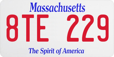 MA license plate 8TE229