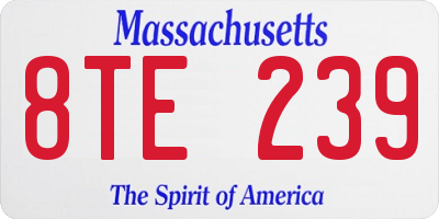 MA license plate 8TE239