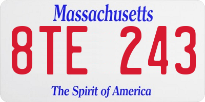 MA license plate 8TE243