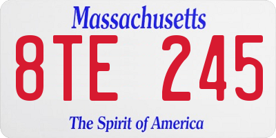 MA license plate 8TE245