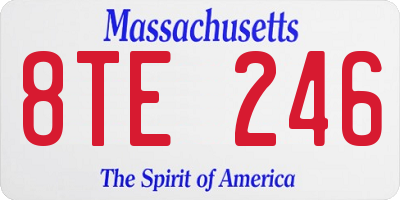 MA license plate 8TE246
