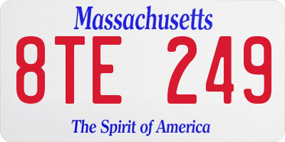MA license plate 8TE249