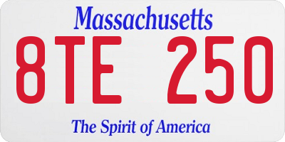 MA license plate 8TE250