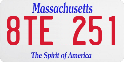 MA license plate 8TE251