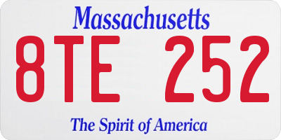 MA license plate 8TE252
