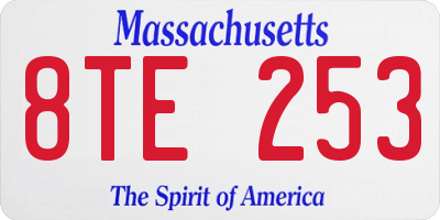 MA license plate 8TE253