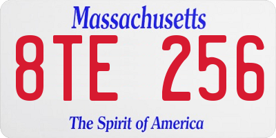 MA license plate 8TE256