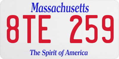 MA license plate 8TE259