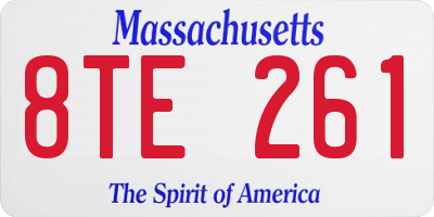 MA license plate 8TE261