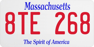 MA license plate 8TE268
