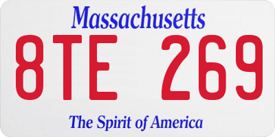 MA license plate 8TE269