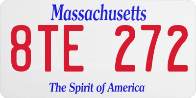 MA license plate 8TE272