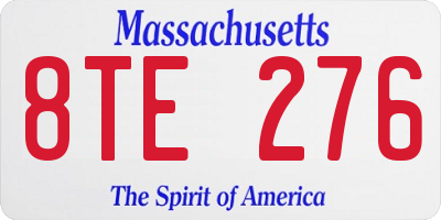 MA license plate 8TE276