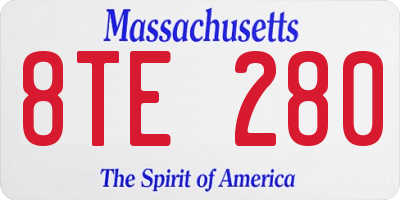 MA license plate 8TE280
