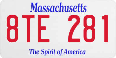MA license plate 8TE281