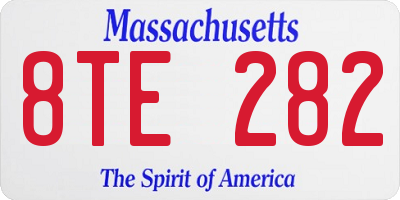 MA license plate 8TE282
