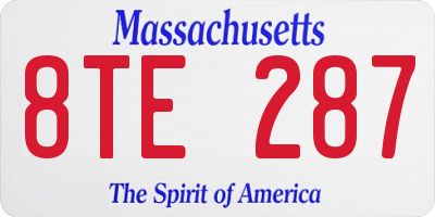 MA license plate 8TE287