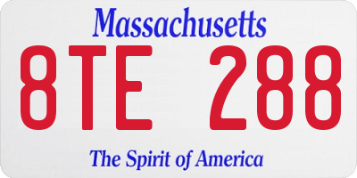MA license plate 8TE288