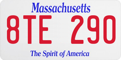 MA license plate 8TE290
