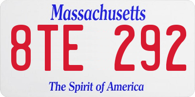 MA license plate 8TE292