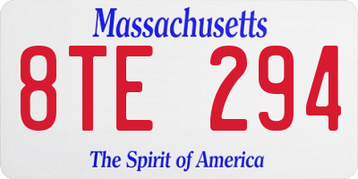 MA license plate 8TE294