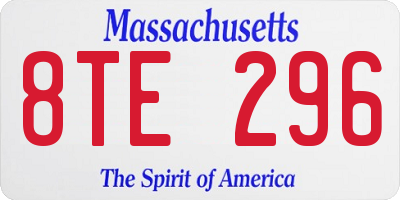 MA license plate 8TE296