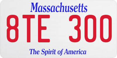 MA license plate 8TE300
