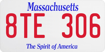 MA license plate 8TE306