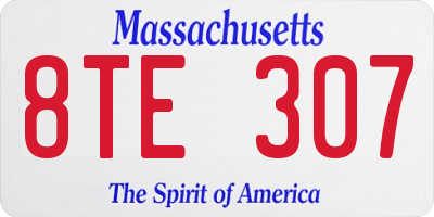 MA license plate 8TE307