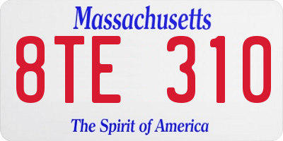 MA license plate 8TE310