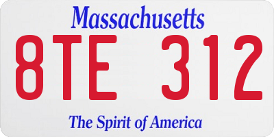 MA license plate 8TE312