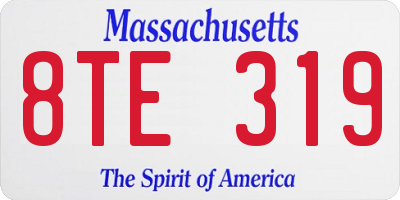 MA license plate 8TE319