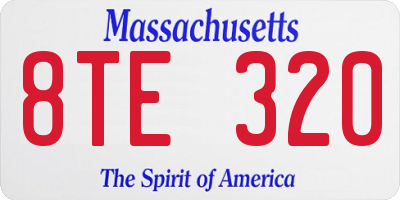 MA license plate 8TE320