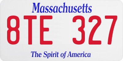 MA license plate 8TE327
