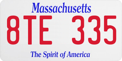 MA license plate 8TE335