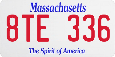 MA license plate 8TE336