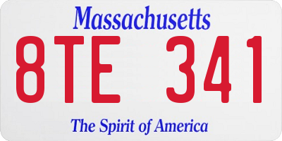 MA license plate 8TE341