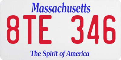 MA license plate 8TE346