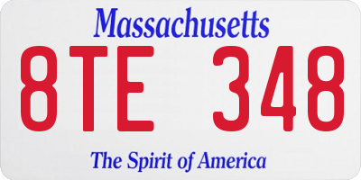 MA license plate 8TE348