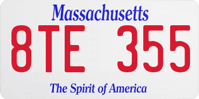 MA license plate 8TE355