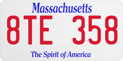 MA license plate 8TE358