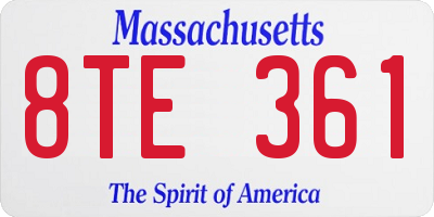 MA license plate 8TE361