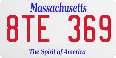 MA license plate 8TE369