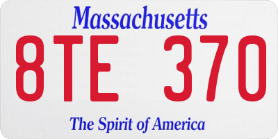 MA license plate 8TE370