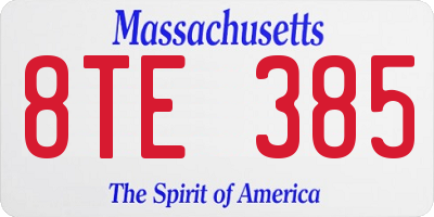 MA license plate 8TE385